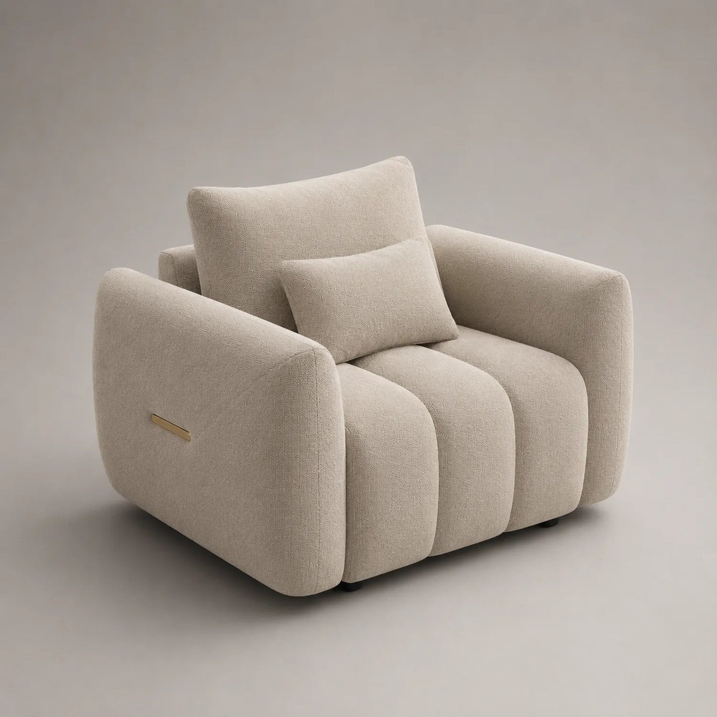 Sessel Polyester Beige 90x85x70cm
