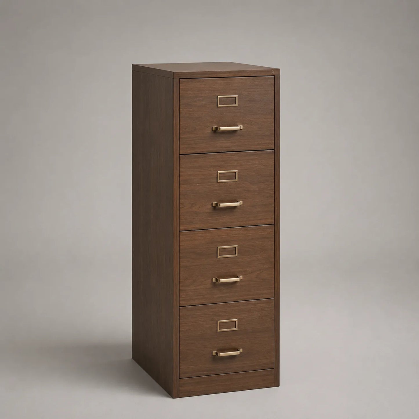 Aktenschrank mit 4 Schubladen MDF Holzfurnier Braun
