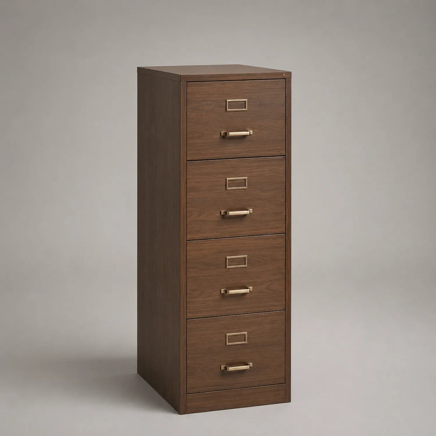 Aktenschrank mit 4 Schubladen MDF Holzfurnier Braun
