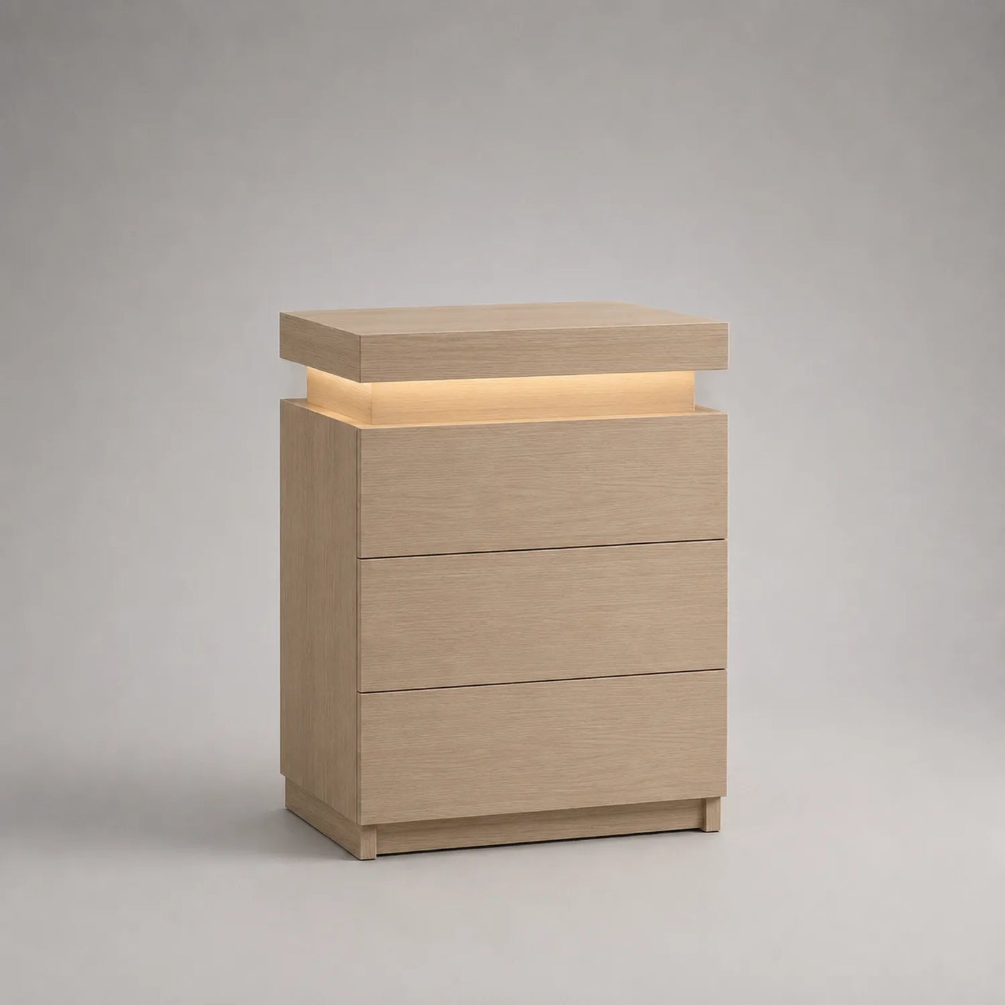 Holz Nachttisch mit LED-Beleuchtung 60x40x75cm