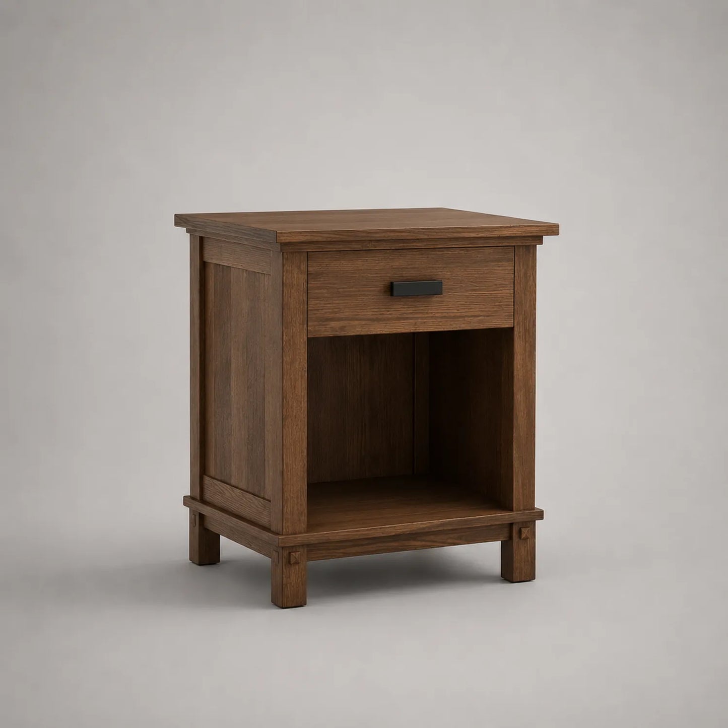 Holz Nachttisch mit Schublade Eichenholz 45x35x60cm
