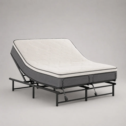 Elektrisches Doppelbett mit verstellbarer Matratze aus Polyesterstoff und Stahl 180x200 cm