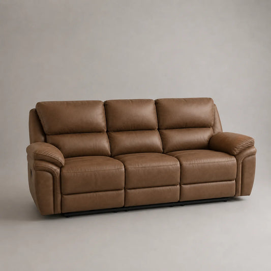 Dreisitzer Sofa Braun Leder