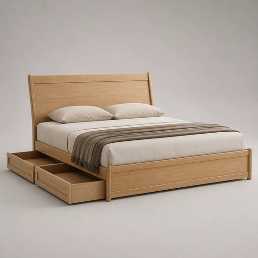 Holzbett mit Stauraum 200x160cm Natur