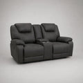 2-Sitzer Sofa mit Getränkehalter Relaxfunktion Kunstleder Dunkelgrau