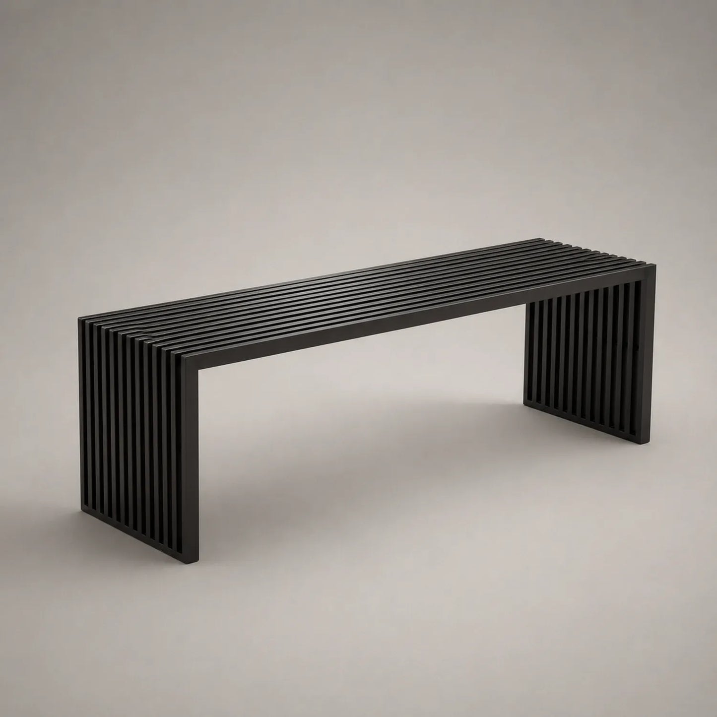 Schwarze Stahlbank mit Gitterdesign 150x40x45 cm
