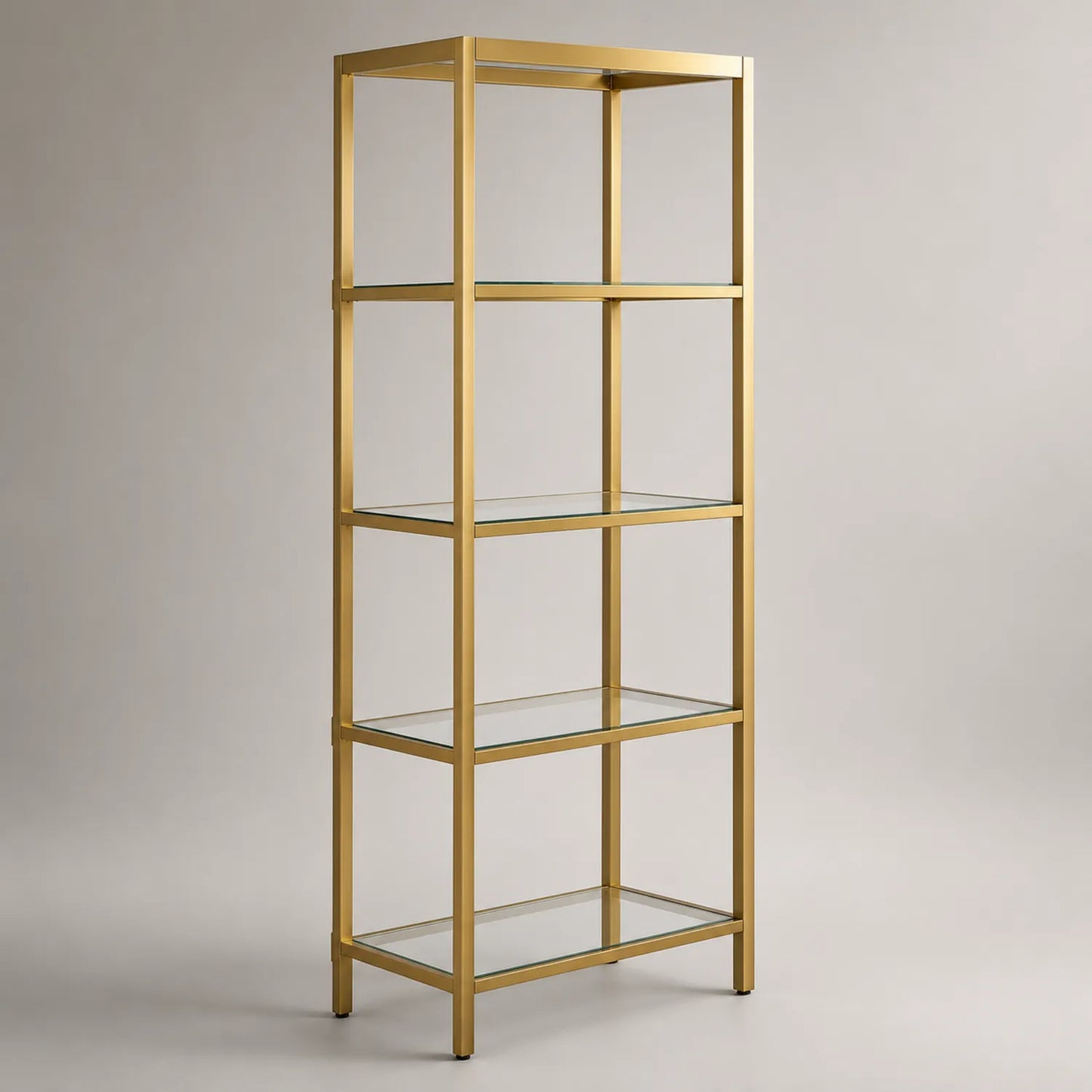 Regal aus Glas und Metall in Gold 180cm