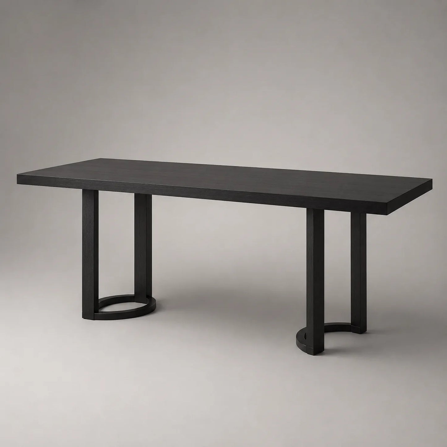 Schwarzer Holz-Esstisch Eichenholz 200x90x75 cm