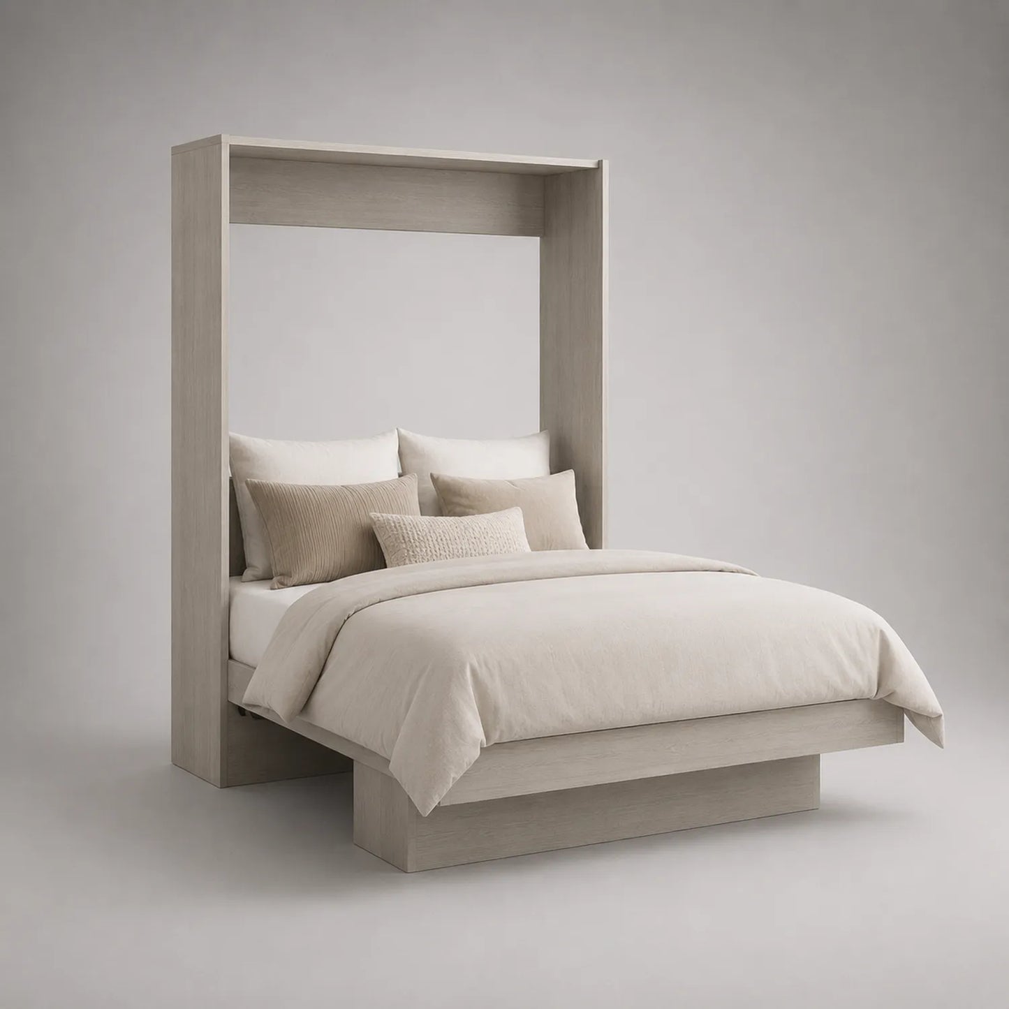 Holzbett mit Regal 200x140 cm Beige