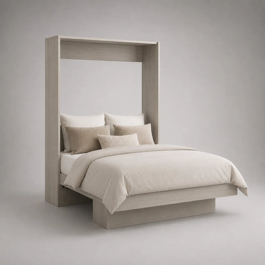 Holzbett mit Regal 200x140 cm Beige