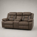 3-Sitzer Sofa mit Liegefunktion und Getränkehalter, Mikrofaser, Braun