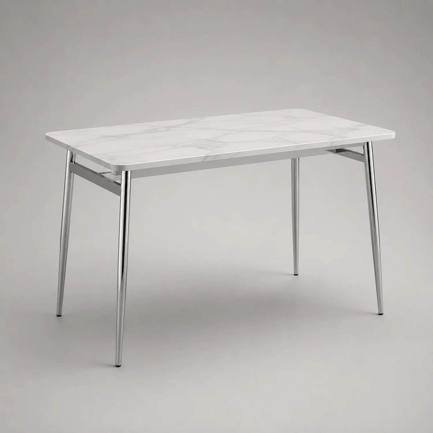 Esstisch mit Marmoroptik Platte und Edelstahlbeinen 160x80 cm