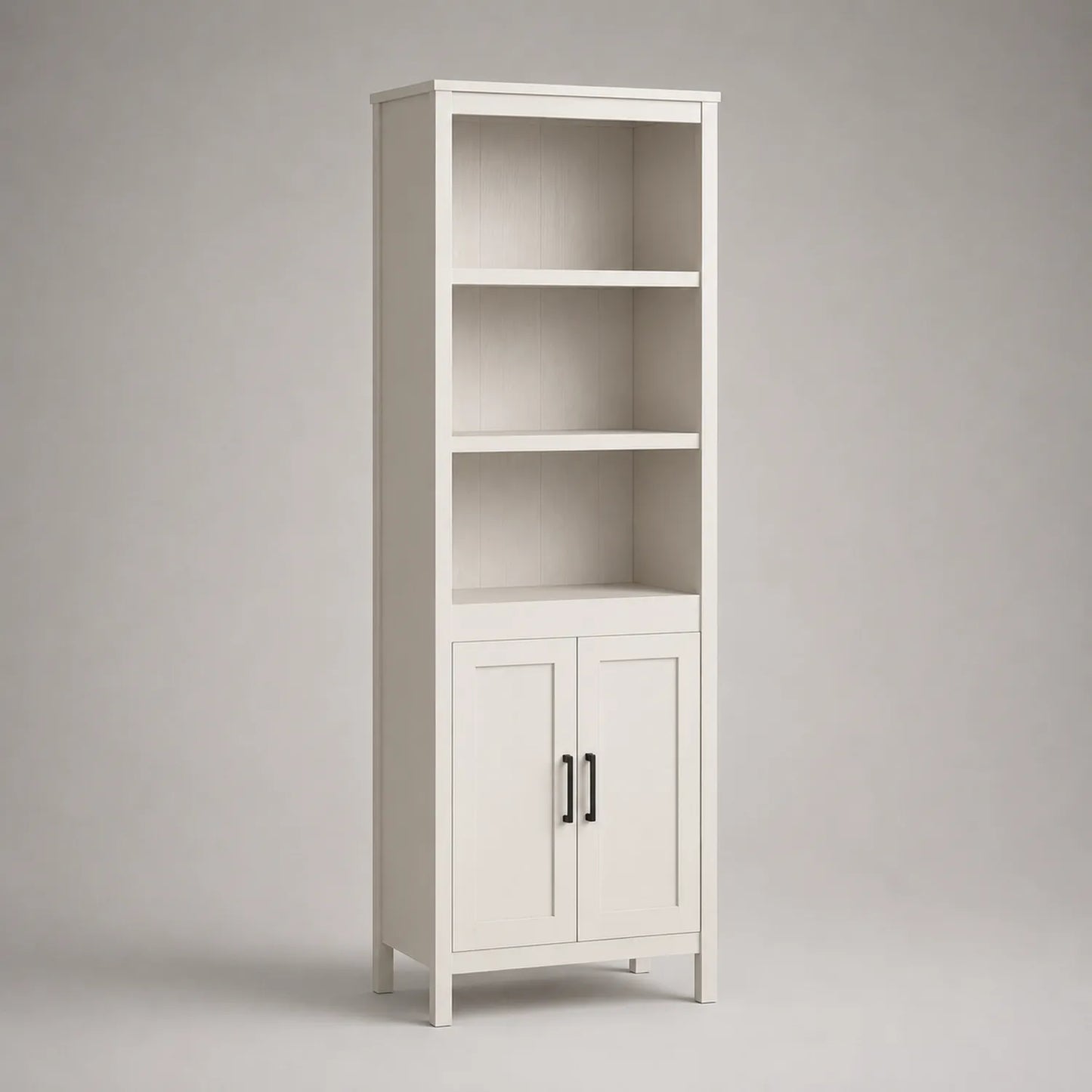 Weißes MDF Regal mit Türen 180x70x30cm