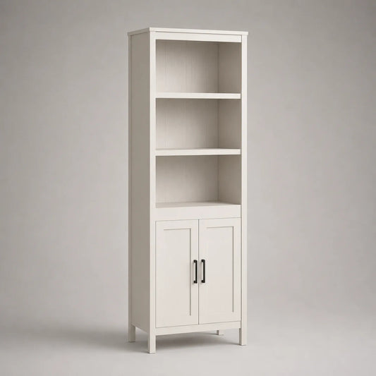 Weißes MDF Regal mit Türen 180x70x30cm
