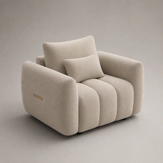 Sessel Polyester Beige 90x85x70cm