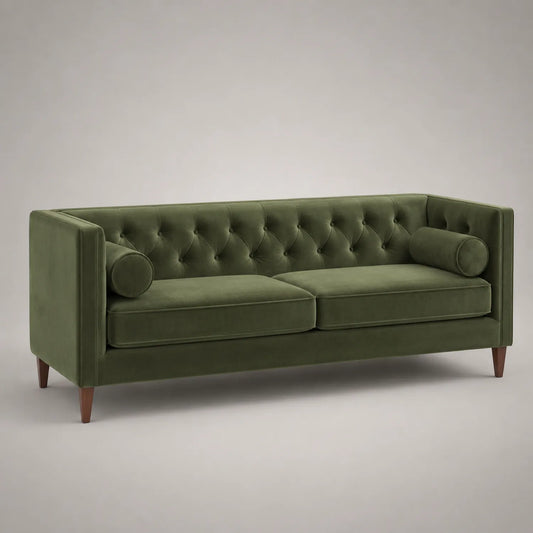 3-Sitzer Sofa Samt Grün 200 cm