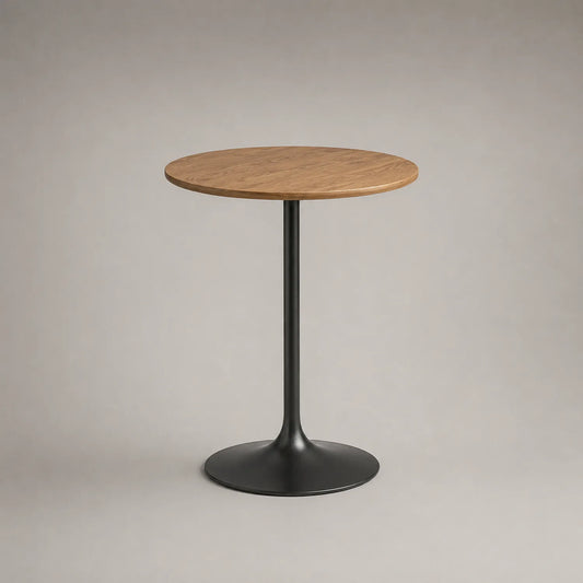 Runder Tisch aus Eiche und Metall 60cm