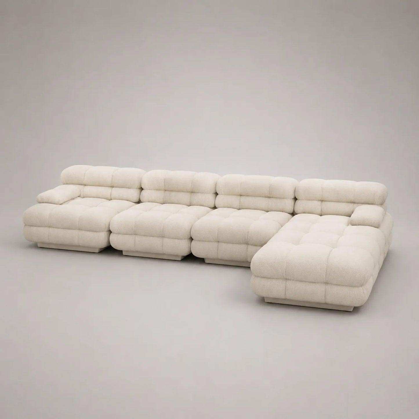 Modulares Stoffsofa Beige L-Form 300x150x40 cm