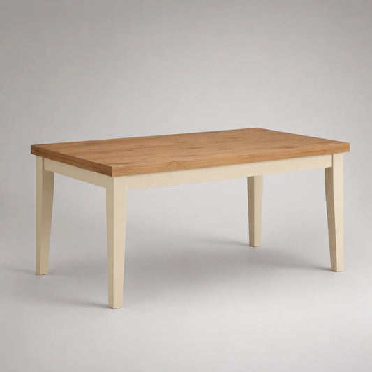 Esstisch mit Eichenholzplatte und Massivholzrahmen 150x90x75cm