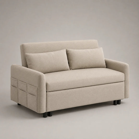 2-Sitzer Sofa aus Stoff Beige 140x85x90 cm