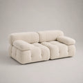 2-Sitzer Sofa aus Bouclé Stoff Beige