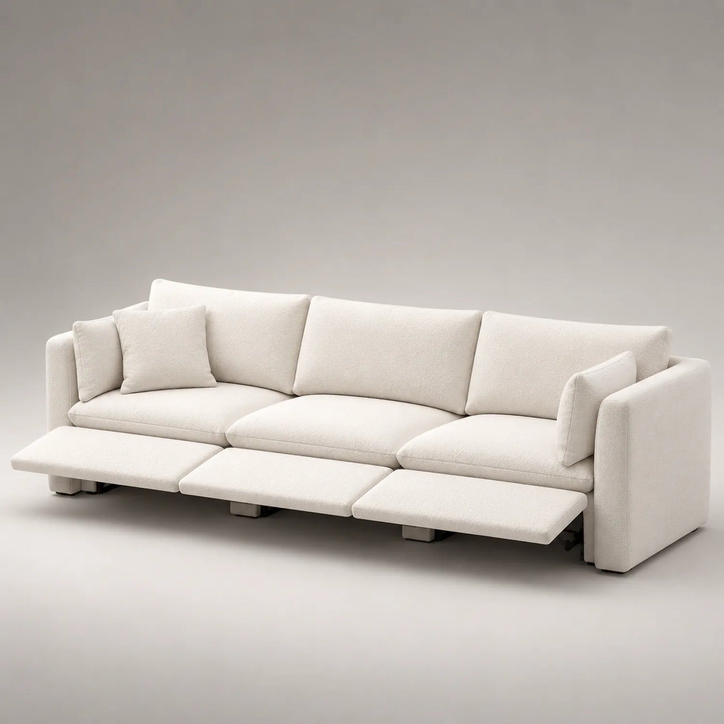 Stoffsofa mit verstellbaren Fußstützen Beige