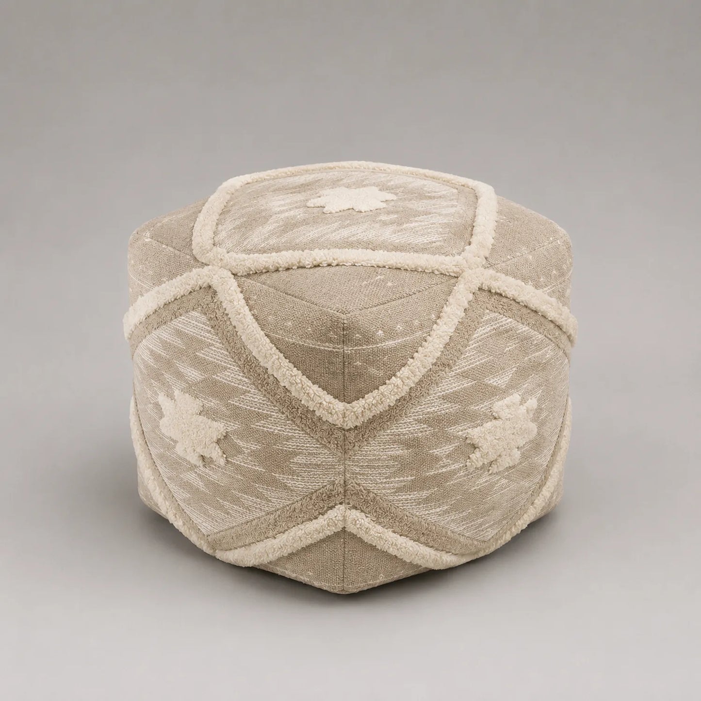 Baumwoll-Pouf Beige 40x40 cm