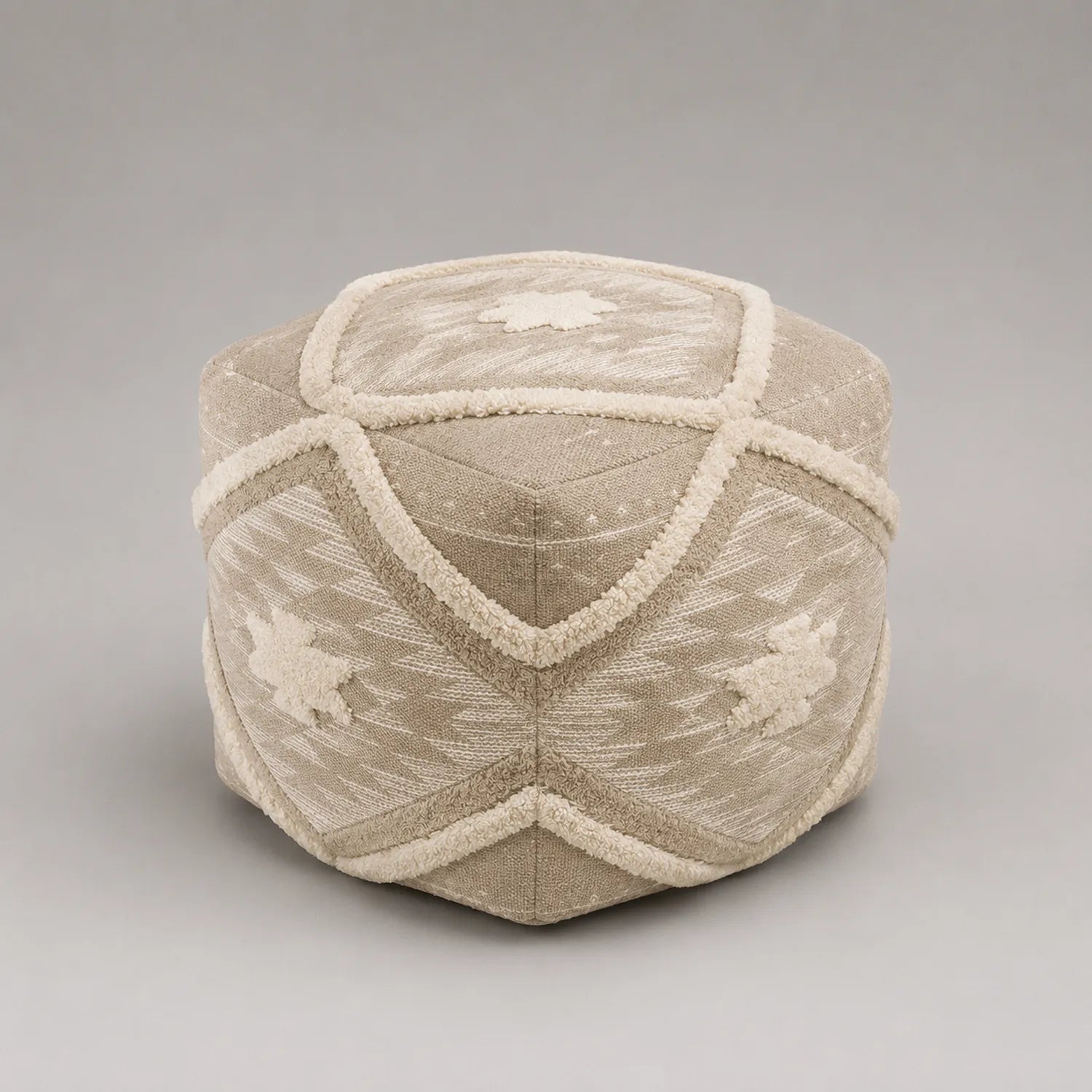 Baumwoll-Pouf Beige 40x40 cm
