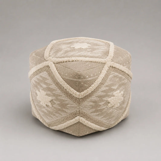 Baumwoll-Pouf Beige 40x40 cm