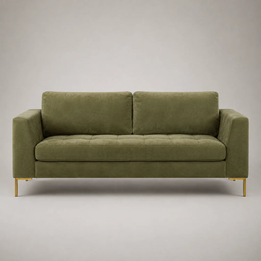 3-Sitzer Sofa Samt Olivgrün 200 cm