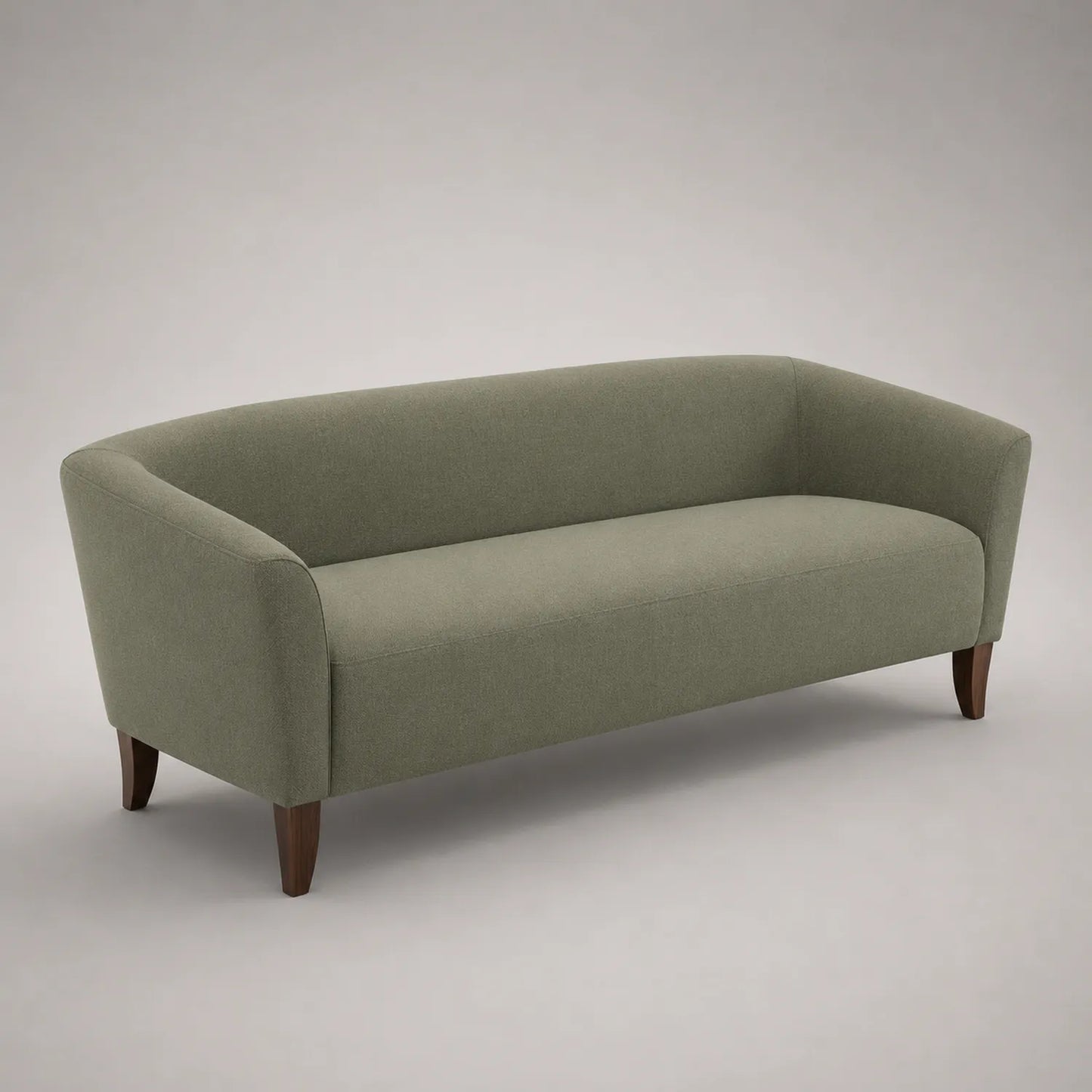 3-Sitzer Sofa Stoff Olivgrün mit Holzbeinen
