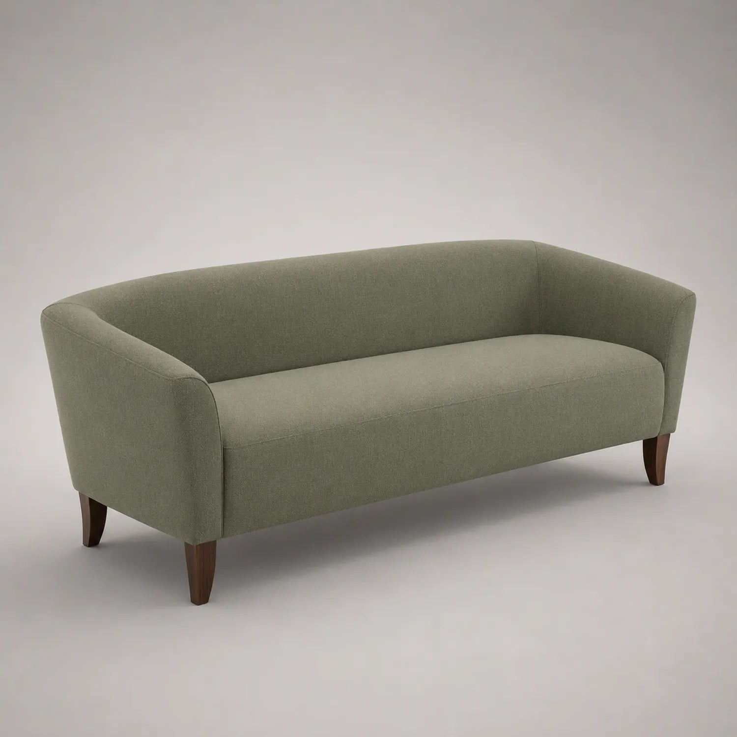 3-Sitzer Sofa Stoff Olivgrün mit Holzbeinen
