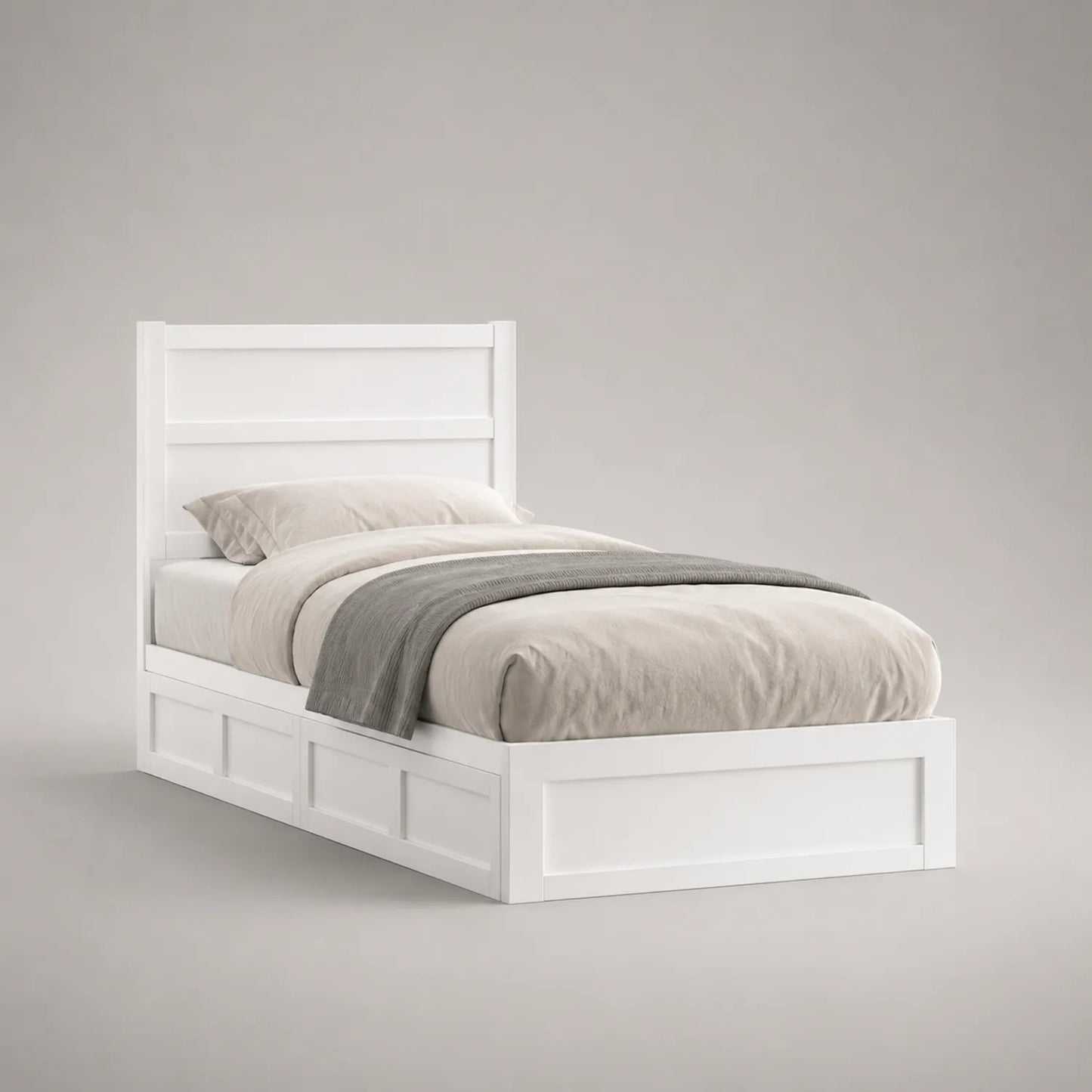 Einzelbett Holzgestell Weiß mit Matratze
