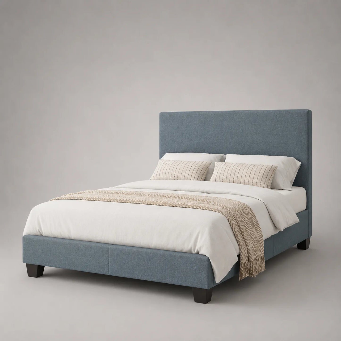 Bett mit Polyesterbezug Blau 200x160 cm