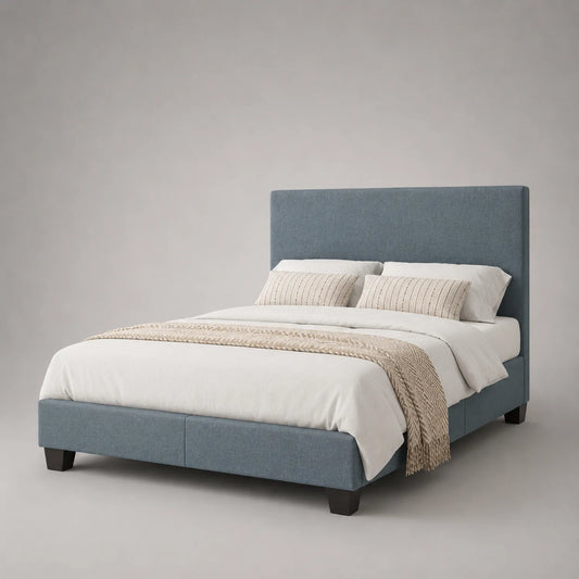 Bett mit Polyesterbezug Blau 200x160 cm
