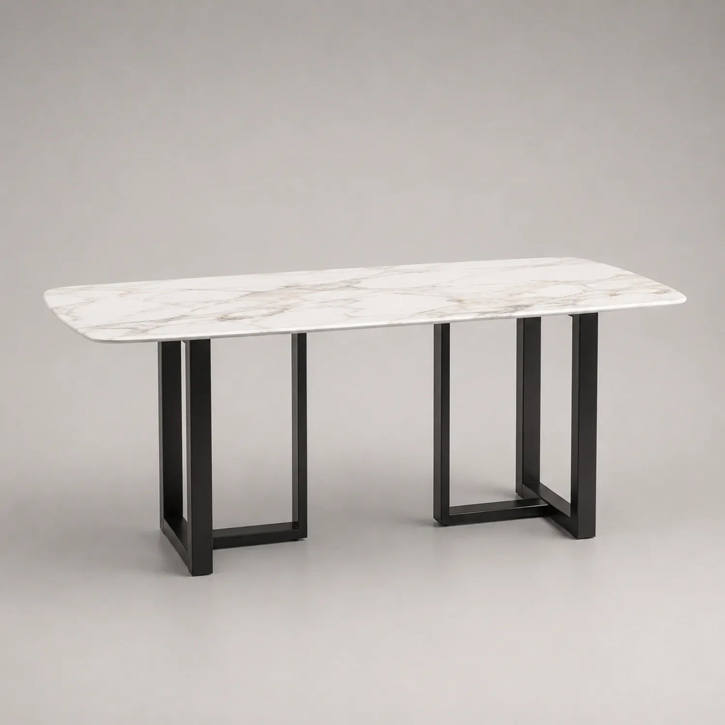 Esstisch Keramik Marmoroptik Stahl 160x90cm