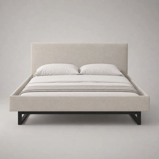 Polsterbett Leinwand Beige 200x160 cm