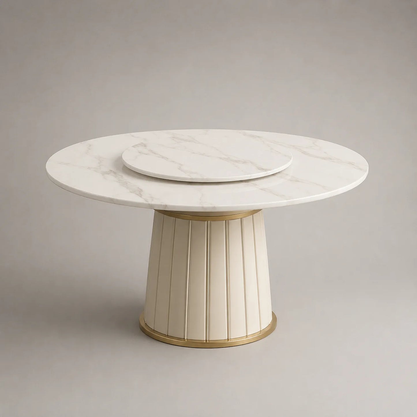 Runder Esstisch mit Marmor-Keramikplatte 130 cm